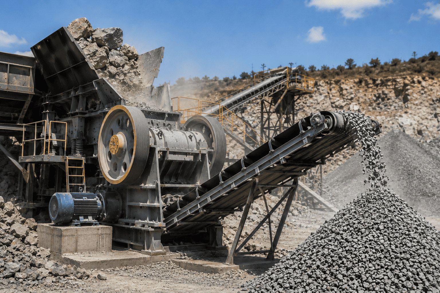fungsi mesin stone crusher pertambangan