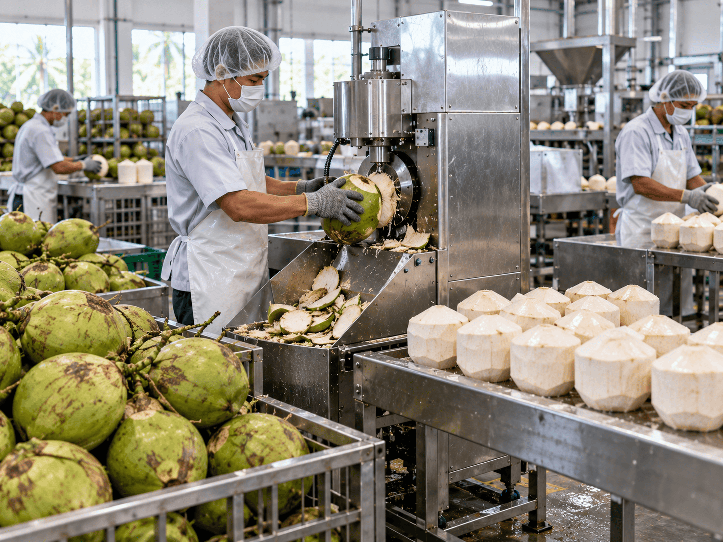 cara mengupas kelapa muda